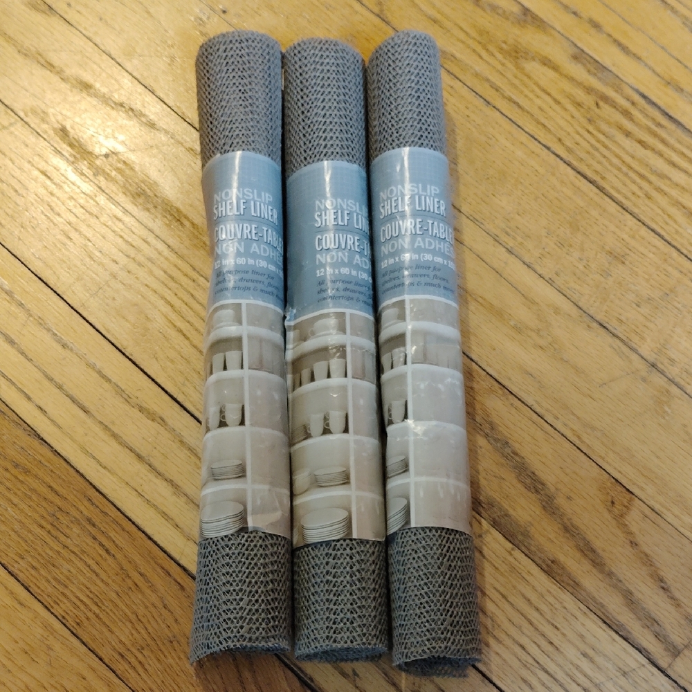 Non-Slip Gray Drawer & Shelf Liner Rolls - Pack of 3